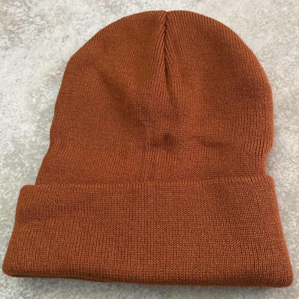 Unisex Knit Cuffed Brown Beanie Hat - Picture 3 of 5